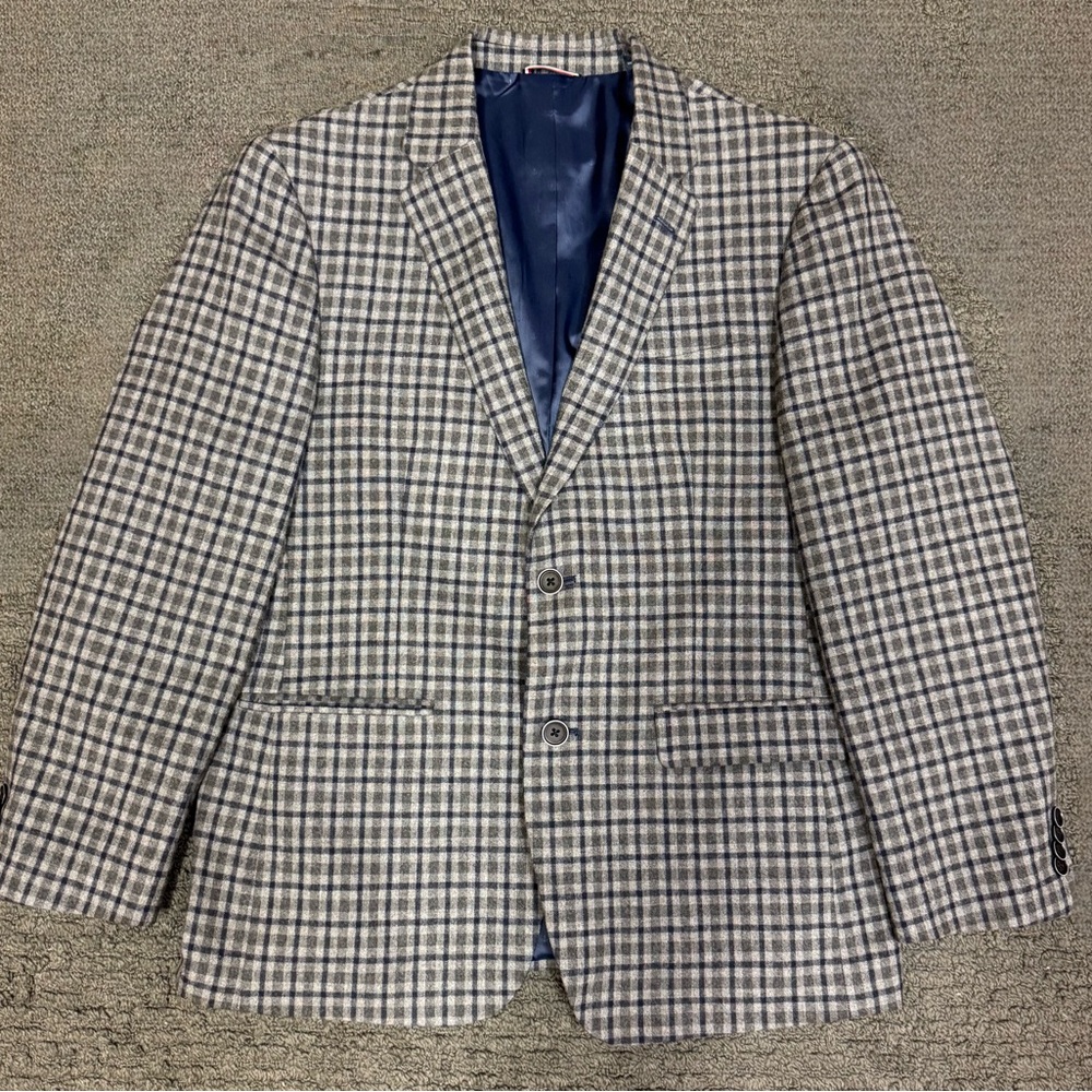 Tommy Hilfiger Black and White Checkered Blazer
